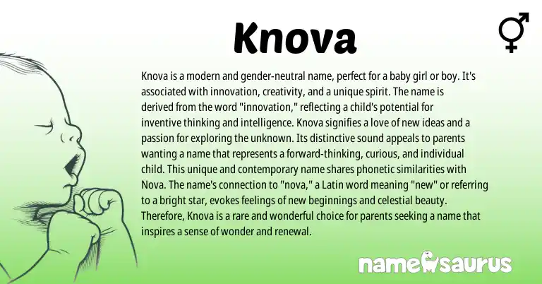 Infographic about Knova name meaning, Knova is a name from Other origin(s).
