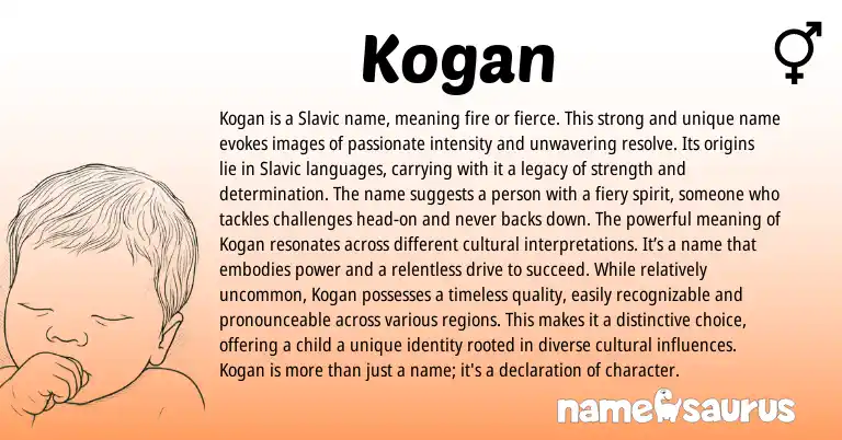 Infographic about Kogan name meaning, Kogan is a name from Slavic origin(s).