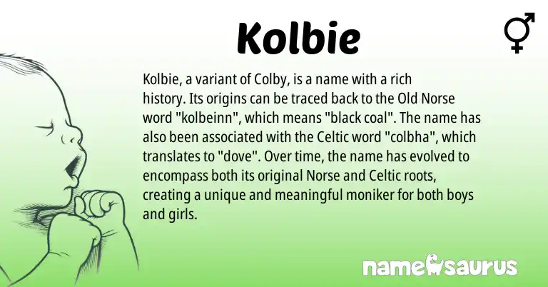 Infographic about Kolbie name meaning, Kolbie is a name from Old Norse, Celtic, Norse origin(s).