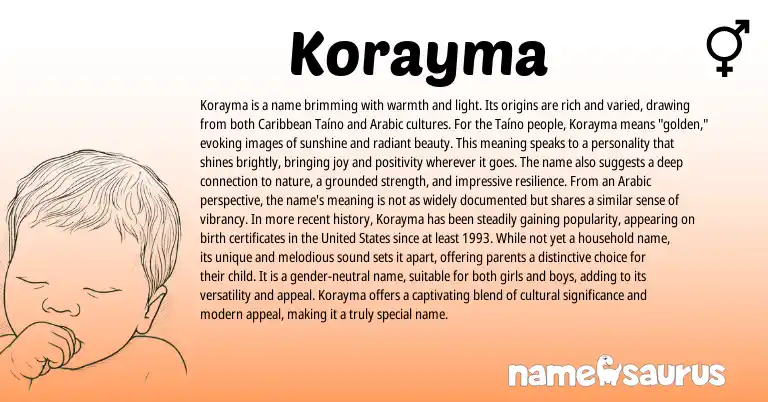 Infographic about Korayma name meaning, Korayma is a name from Other origin(s).