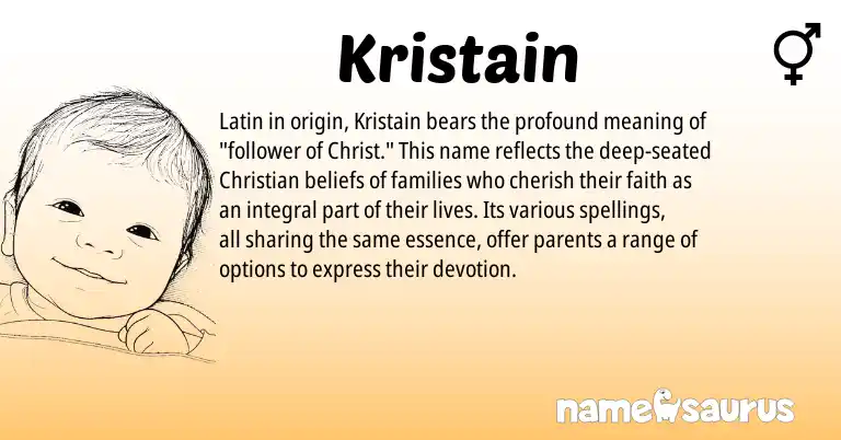 Infographic about Kristain name meaning, Kristain is a name from Latin origin(s).