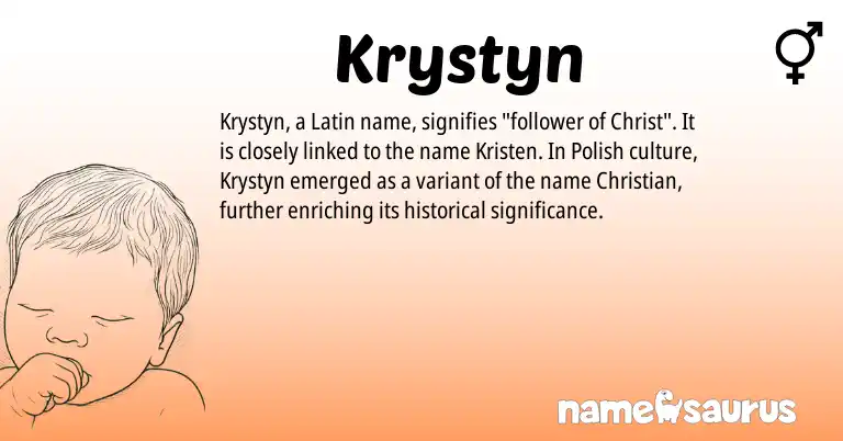 Infographic about Krystyn name meaning, Krystyn is a name from Polish, Latin origin(s).