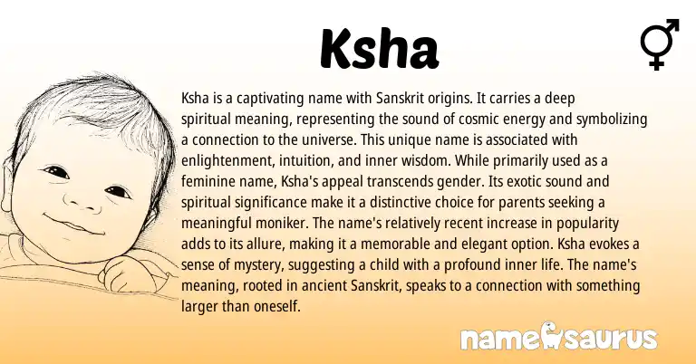 Infographic about Ksha name meaning, Ksha is a name from Sanskrit origin(s).