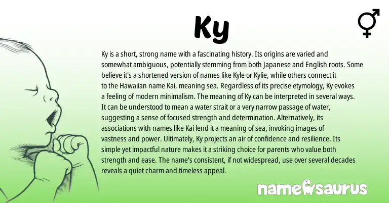 Infographic about Ky name meaning, Ky is a name from Celtic, Japanese, English origin(s).