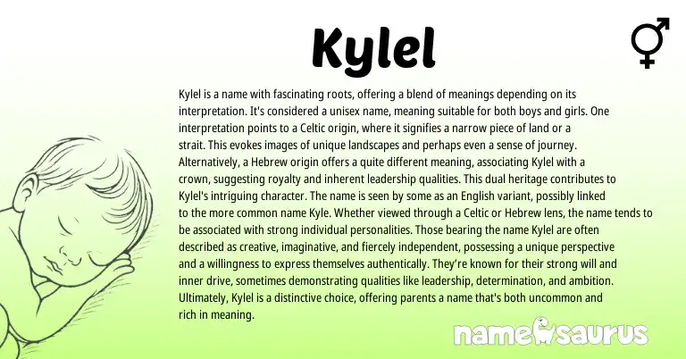 Infographic about Kylel name meaning, Kylel is a name from Hebrew, Celtic origin(s).