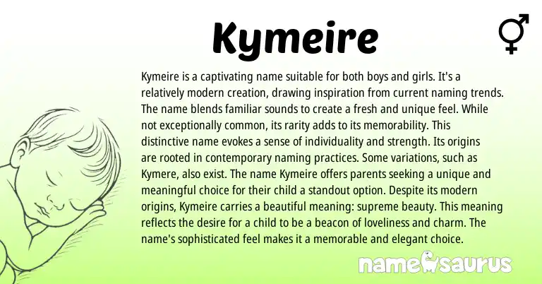 Infographic about Kymeire name meaning, Kymeire is a name from Greek origin(s).