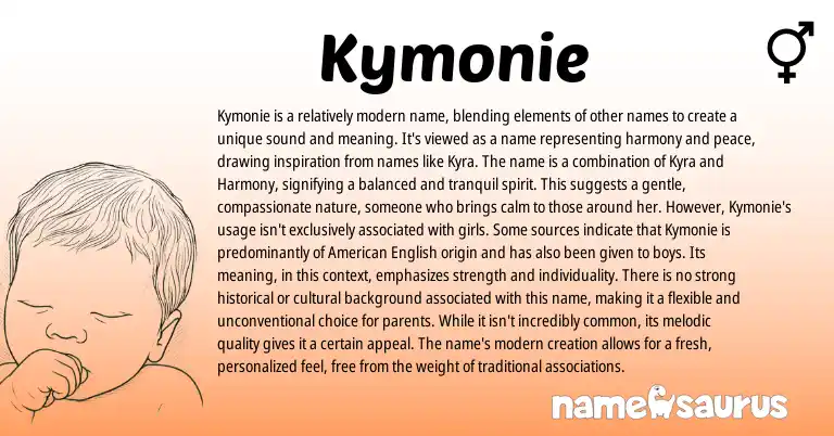 Infographic about Kymonie name meaning, Kymonie is a name from English origin(s).