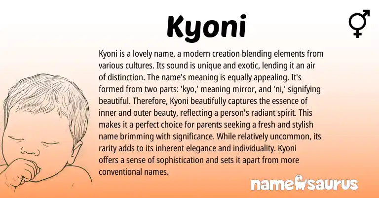 Infographic about Kyoni name meaning, Kyoni is a name from Other origin(s).