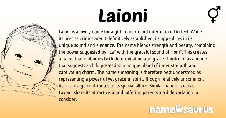 Infographic about Laioni name meaning, Laioni is a name from Other origin(s).