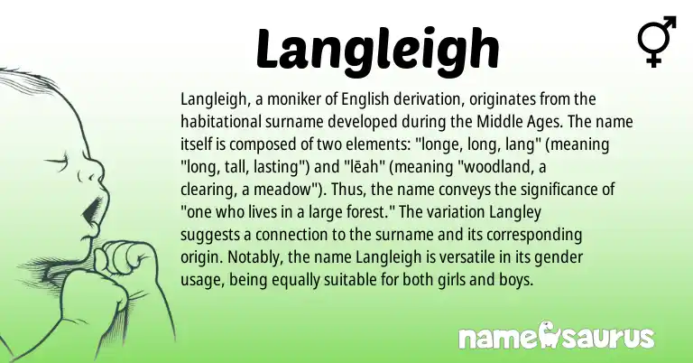 Infographic about Langleigh name meaning, Langleigh is a name from English origin(s).