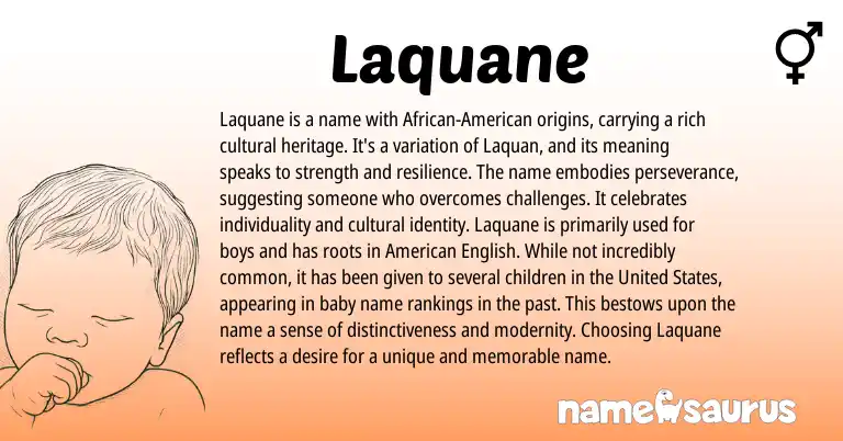 Infographic about Laquane name meaning, Laquane is a name from Other origin(s).