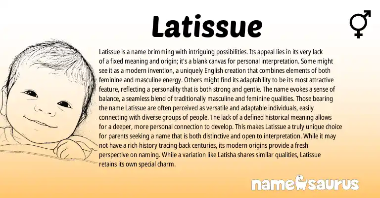 Infographic about Latissue name meaning, Latissue is a name from Other origin(s).