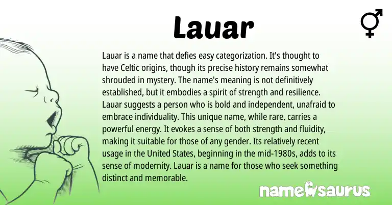 Infographic about Lauar name meaning, Lauar is a name from Other origin(s).