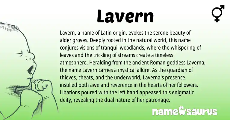 Infographic about Lavern name meaning, Lavern is a name from Roman, Latin origin(s).