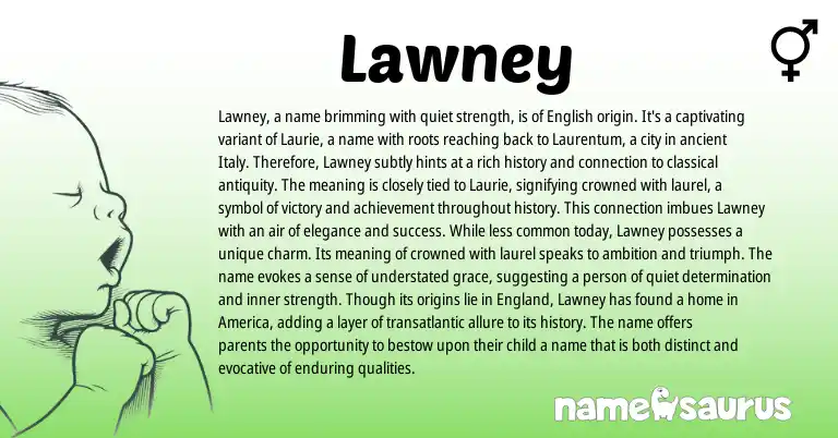 Infographic about Lawney name meaning, Lawney is a name from English origin(s).