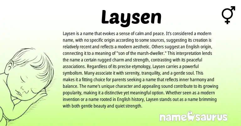 Infographic about Laysen name meaning, Laysen is a name from Other origin(s).