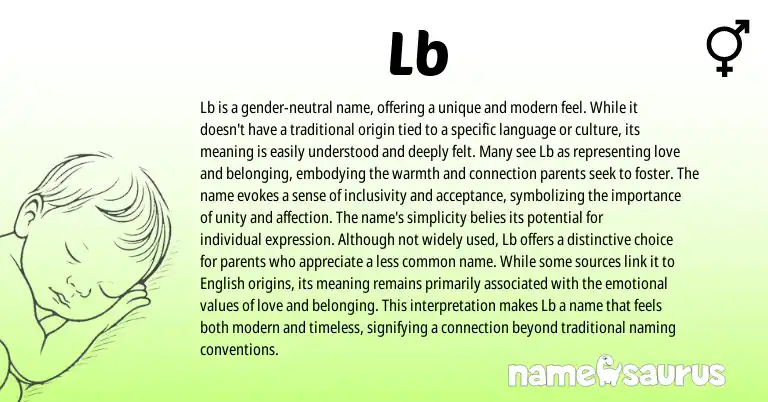 Infographic about Lb name meaning, Lb is a name from Other origin(s).