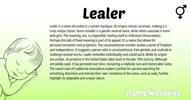 Infographic about Lealer name meaning, Lealer is a name from Other origin(s).