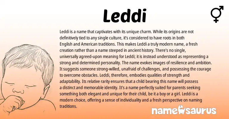 Infographic about Leddi name meaning, Leddi is a name from Other origin(s).