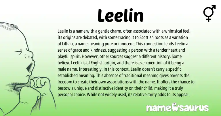 Infographic about Leelin name meaning, Leelin is a name from Scottish origin(s).
