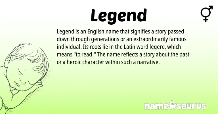 Infographic about Legend name meaning, Legend is a name from English, Latin origin(s).