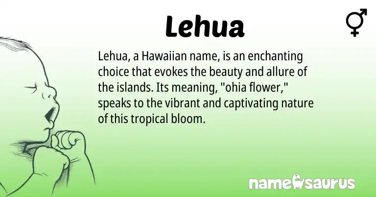 Infographic about Lehua name meaning, Lehua is a name from Hawaiian origin(s).
