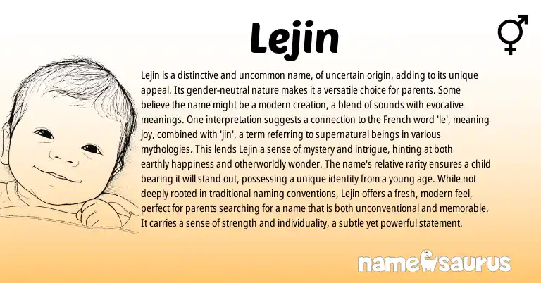 Infographic about Lejin name meaning, Lejin is a name from French origin(s).