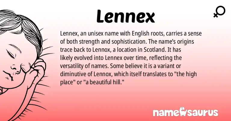Infographic about Lennex name meaning, Lennex is a name from English origin(s).