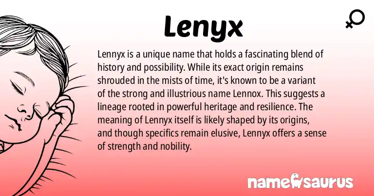 Infographic about Lenyx name meaning, Lenyx is a name from N/A origin(s).