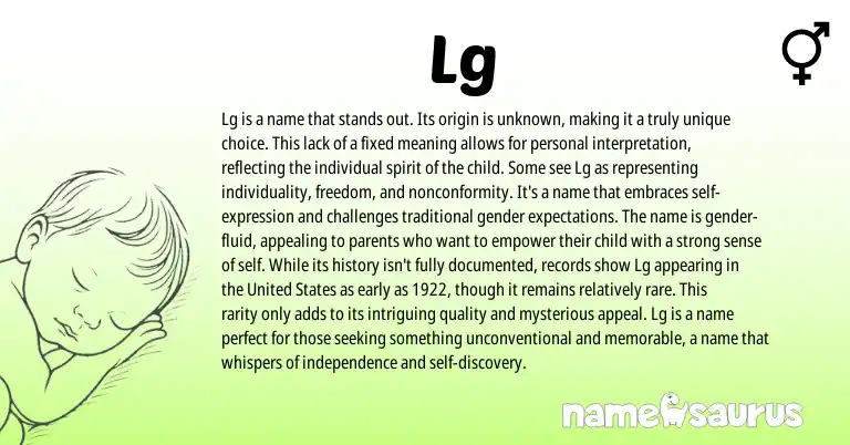 Infographic about Lg name meaning, Lg is a name from Other origin(s).