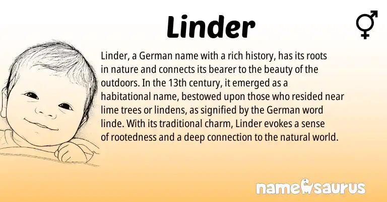 Infographic about Linder name meaning, Linder is a name from German origin(s).