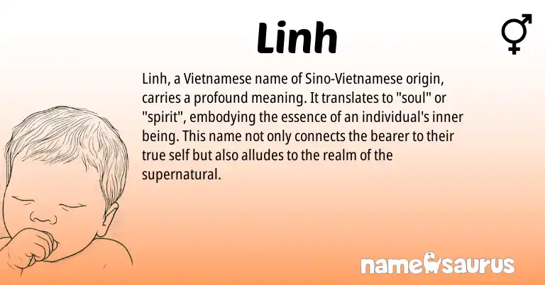 Infographic about Linh name meaning, Linh is a name from Vietnamese origin(s).