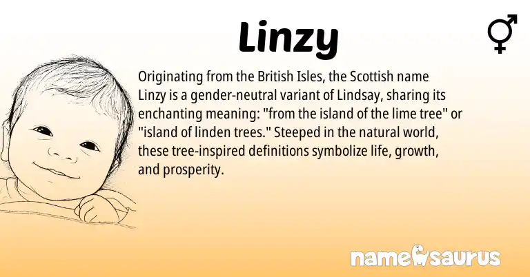 Infographic about Linzy name meaning, Linzy is a name from British, Scottish origin(s).