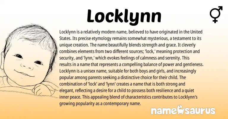 Infographic about Locklynn name meaning, Locklynn is a name from English origin(s).