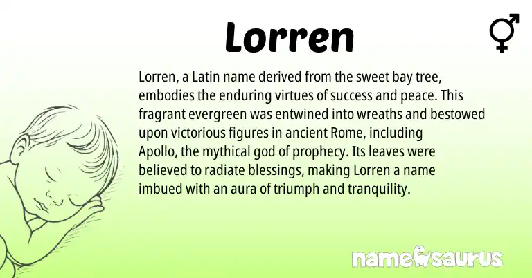 Infographic about Lorren name meaning, Lorren is a name from Latin origin(s).