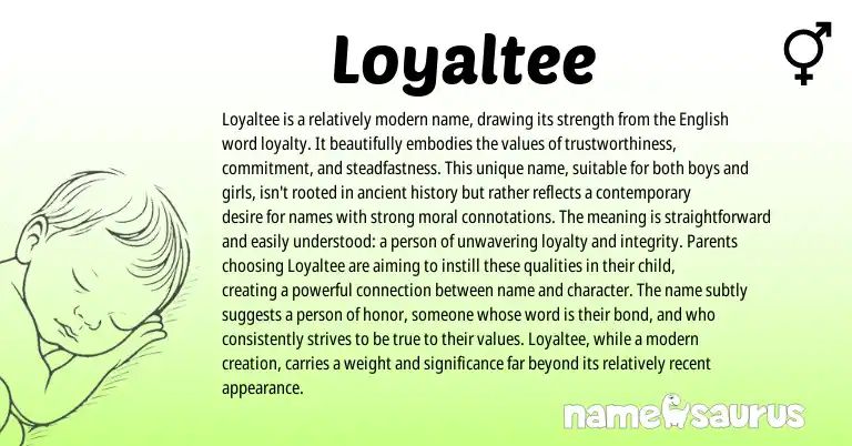 Infographic about Loyaltee name meaning, Loyaltee is a name from Other origin(s).