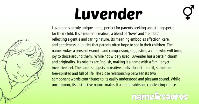Infographic about Luvender name meaning, Luvender is a name from Other origin(s).