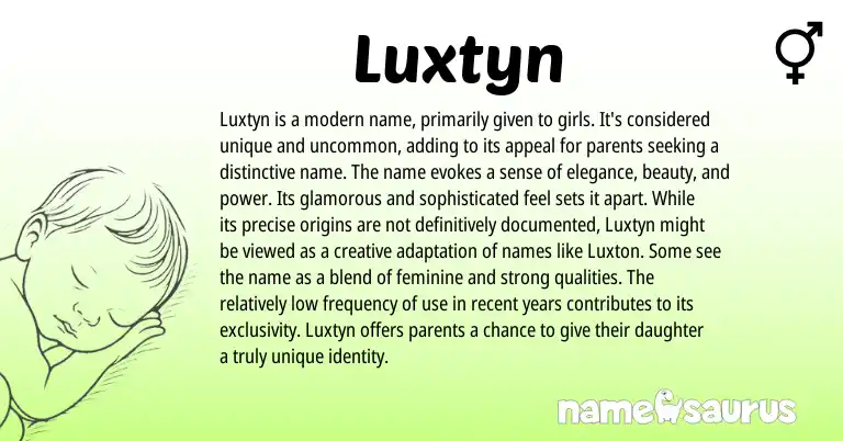 Infographic about Luxtyn name meaning, Luxtyn is a name from Other origin(s).