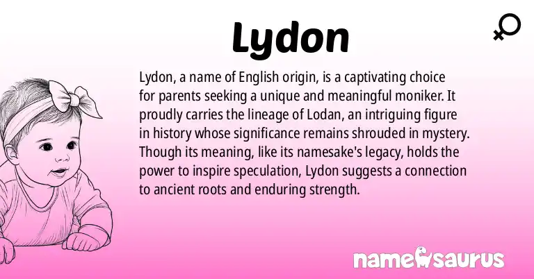 Infographic about Lydon name meaning, Lydon is a name from English origin(s).
