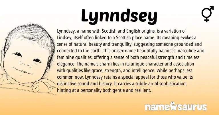 Infographic about Lynndsey name meaning, Lynndsey is a name from Scottish, English origin(s).