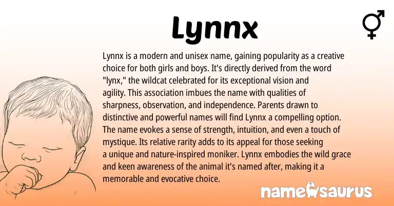 Infographic about Lynnx name meaning, Lynnx is a name from Other origin(s).