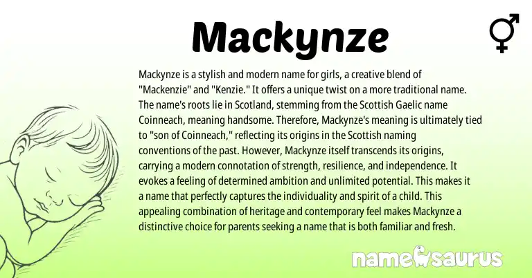 Infographic about Mackynze name meaning, Mackynze is a name from Other origin(s).