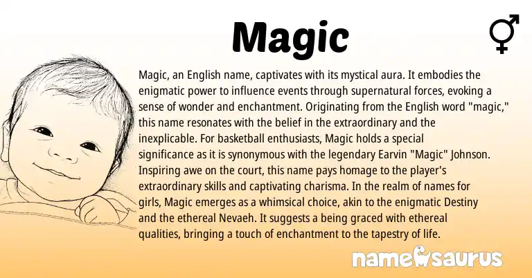 Infographic about Magic name meaning, Magic is a name from English origin(s).