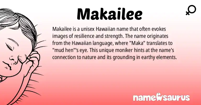 Infographic about Makailee name meaning, Makailee is a name from Hawaiian origin(s).