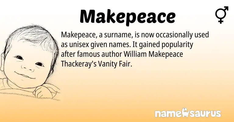 Infographic about Makepeace name meaning, Makepeace is a name from N/A origin(s).