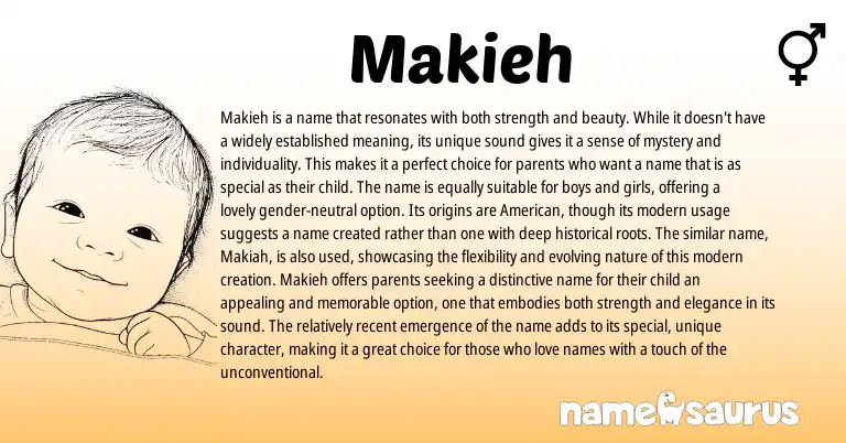 Infographic about Makieh name meaning, Makieh is a name from Other origin(s).