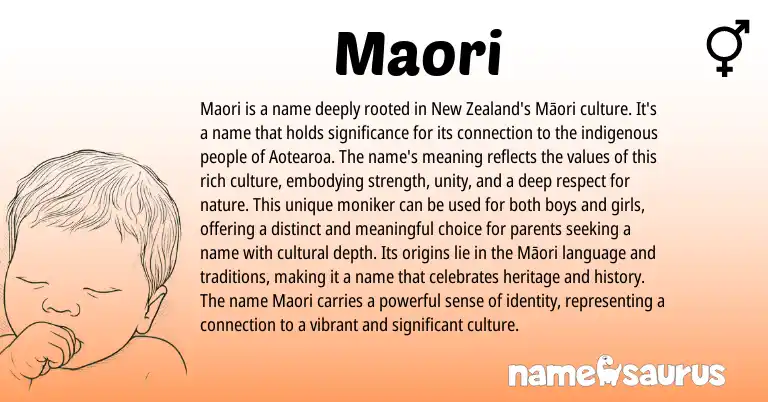 Infographic about Maori name meaning, Maori is a name from Maori origin(s).