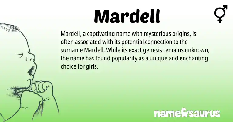 Infographic about Mardell name meaning, Mardell is a name from N/A origin(s).