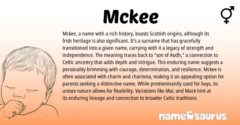 Infographic about Mckee name meaning, Mckee is a name from Scottish origin(s).