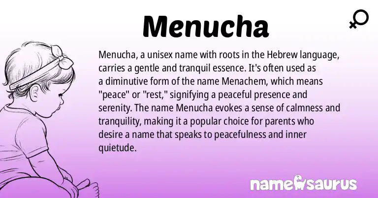 Infographic about Menucha name meaning, Menucha is a name from Hebrew origin(s).